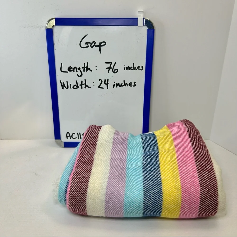 NWT Gap Colotful Stripe Fringe Edge Blanket Scarf